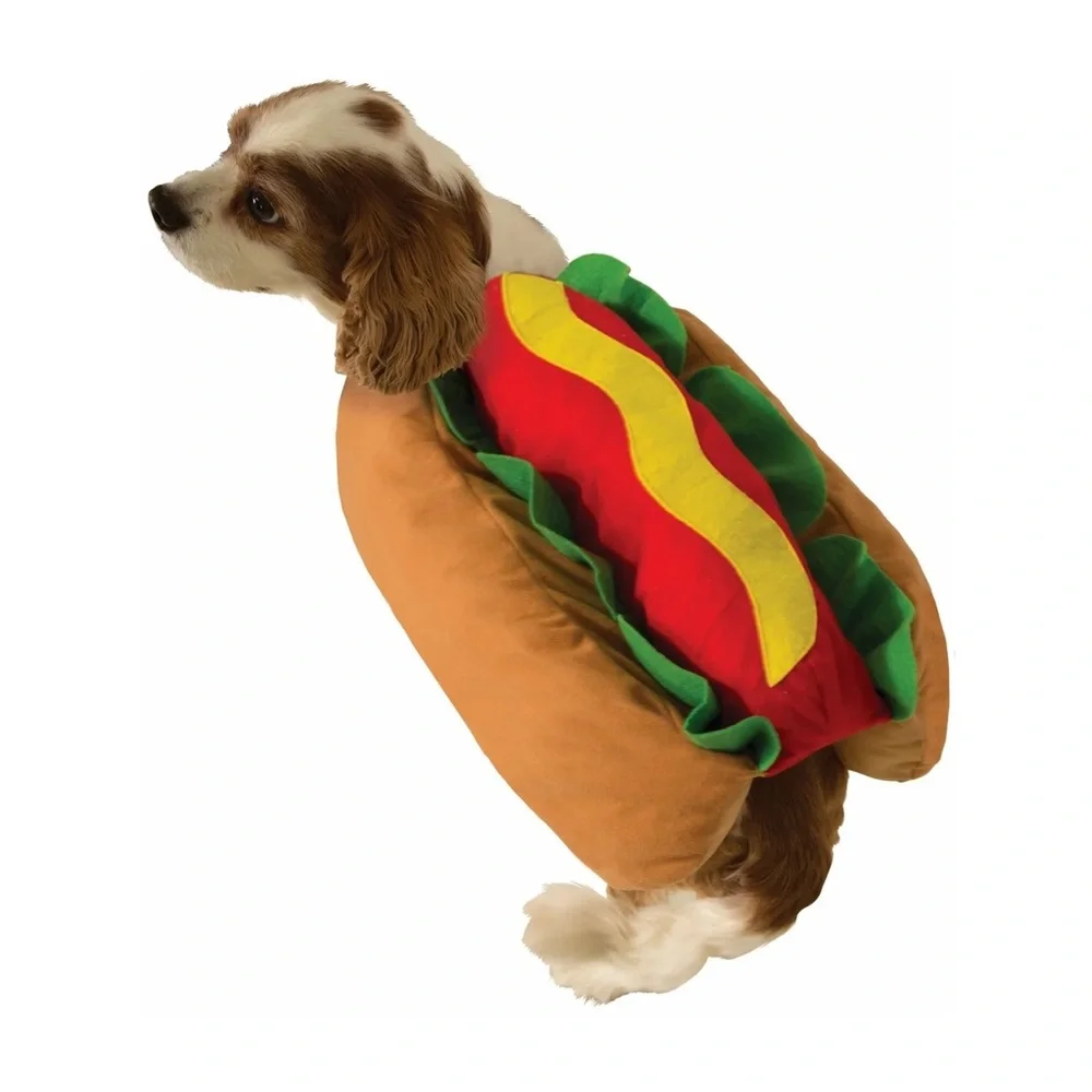Hot Dog Costume for Dogs - Brown, Red, Green